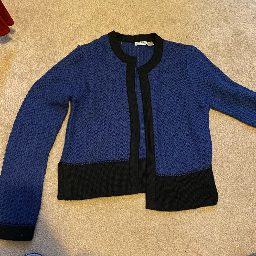 Cardigan blue with black trim